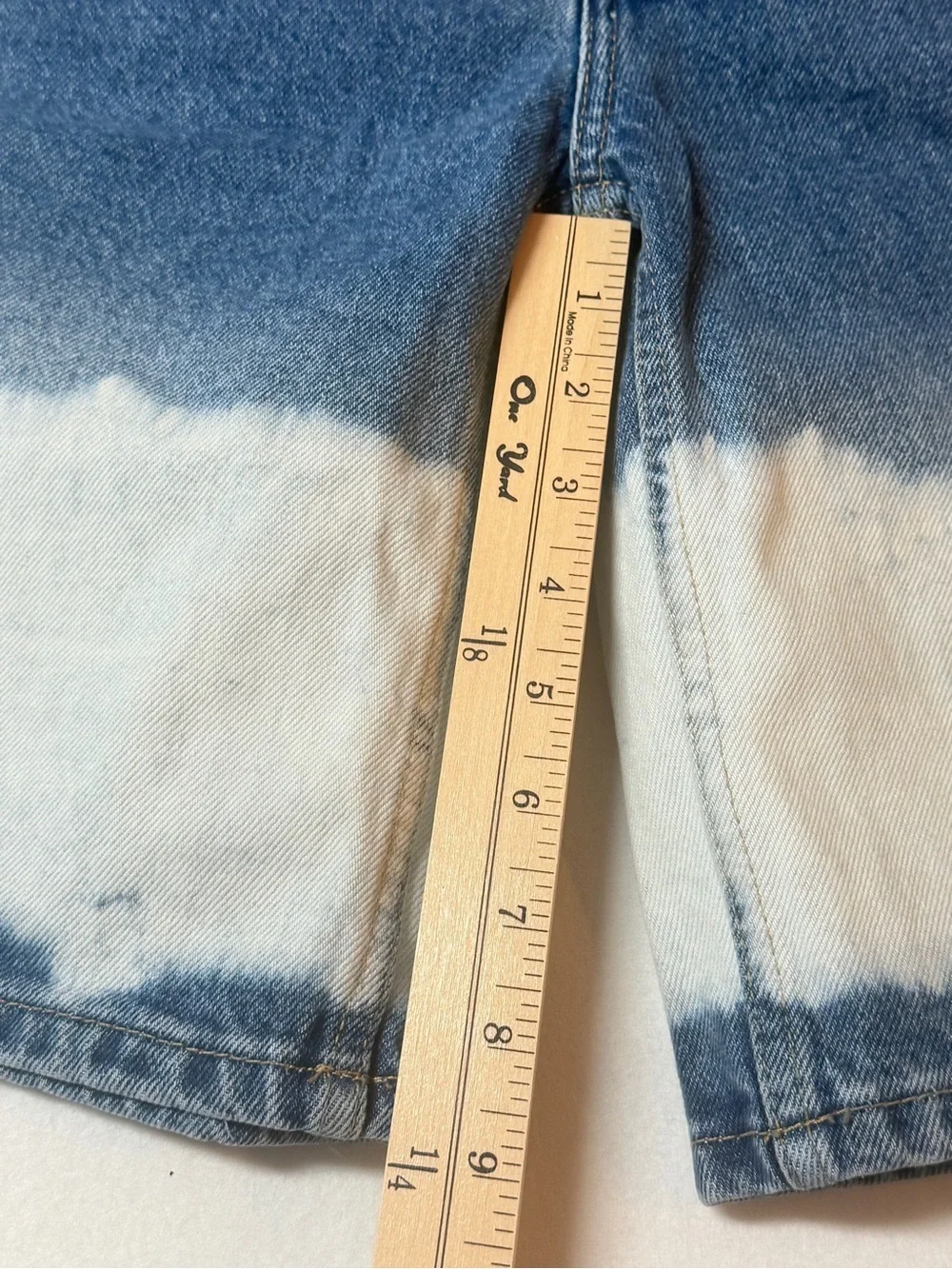 MNG Denim Bermuda Shorts Size 2 Blue White Bleached NWT